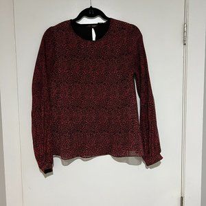 Zara red and black animal print top - Size Medium